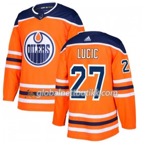 Edmonton Oilers Hockeydrakt Milan Lucic 27 2017-2018 Orange Adidas Authentic - Herre